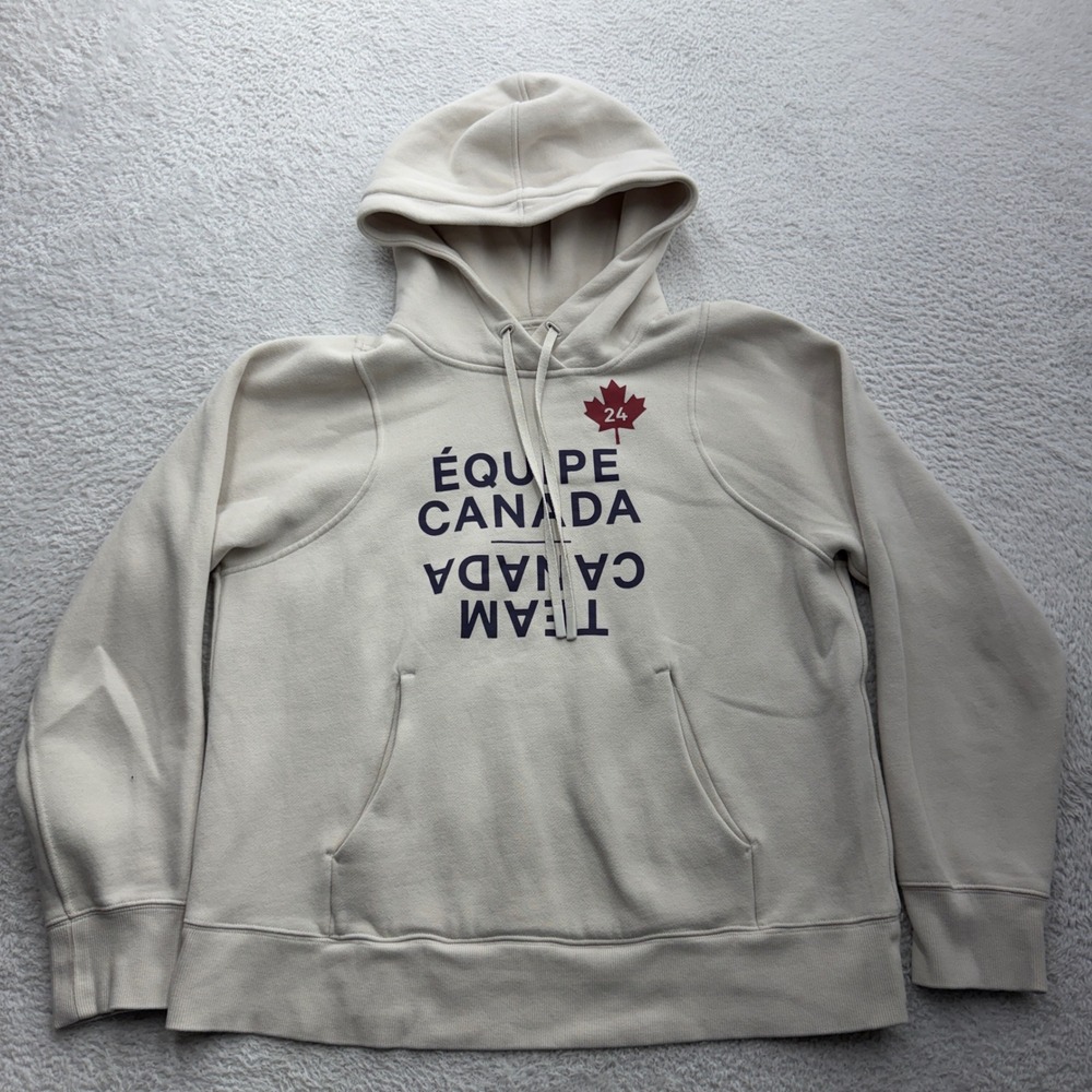 Lululemon Team Canada 24 Steady State Hoodie Bone Cream Women Size 8 LW3HY2S